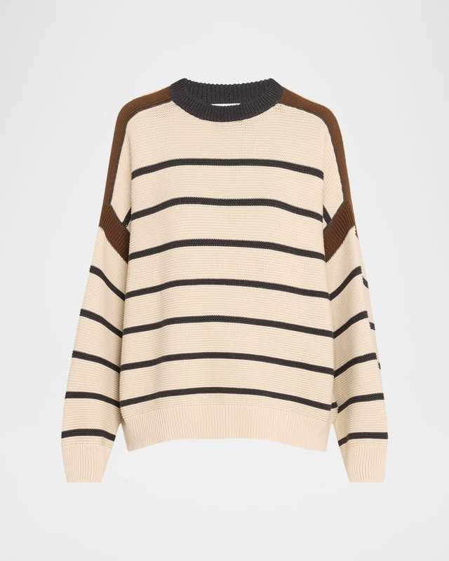 Striped Cotton Knit Oversized Sweat